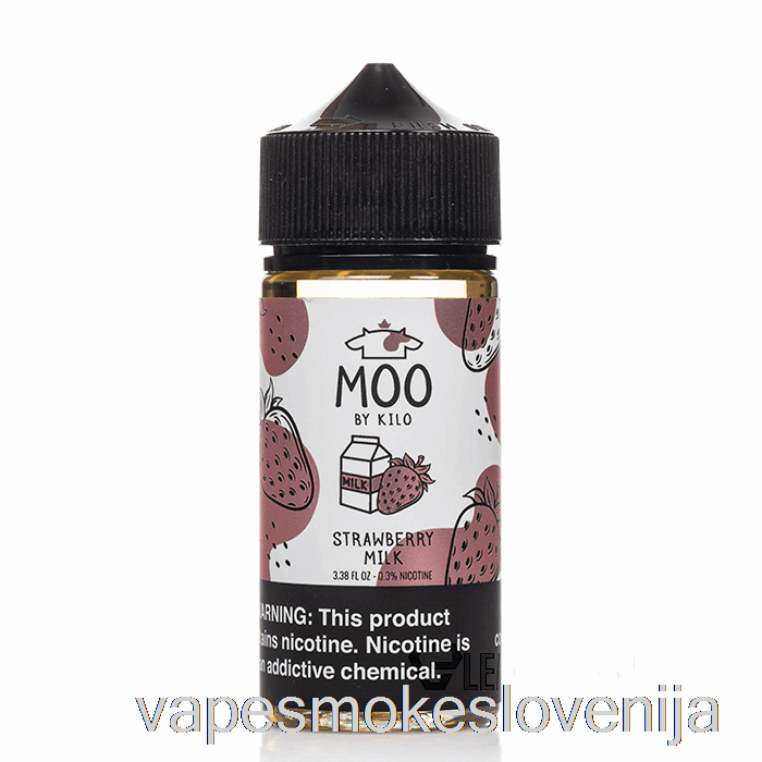 Vape Slovenija Jagodno Mleko - Moo E-tekočine - 100ml 6mg
